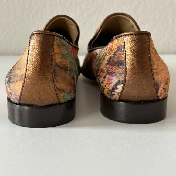DONALD J. PLINER Womens Ikat Silk Luxury Antique Style Loafers - Picture 8 of 10